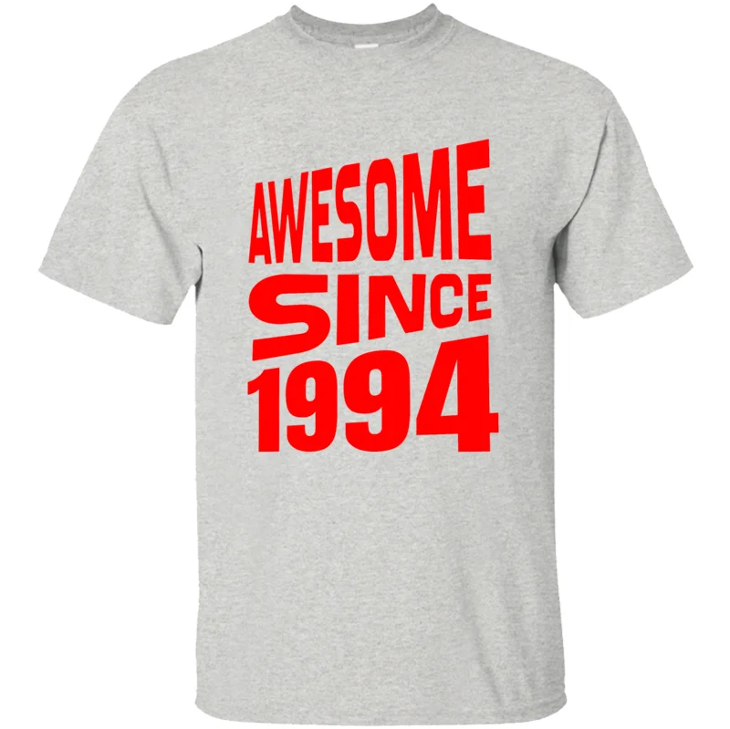 С принтом дышащая Awesome с 1994 на выбор Цвета 5 человек сплошной Цвет футболка Awesome в стиле "хип-хоп", топы - Цвет: Men-Gray