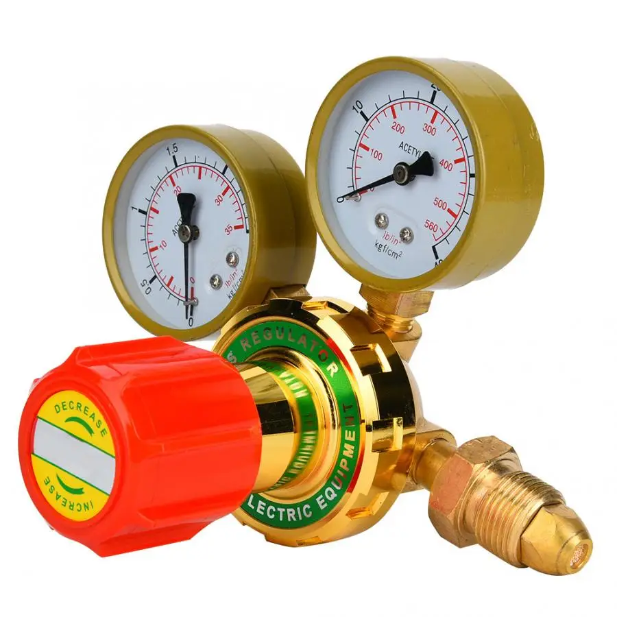 WX-YQE-03 /60 Acetylene Gauge Meter Gas Acetylene Pressure Reducer for Gas Torch Welding Cutting Kit G5/8 CGA580 Gas Regulator