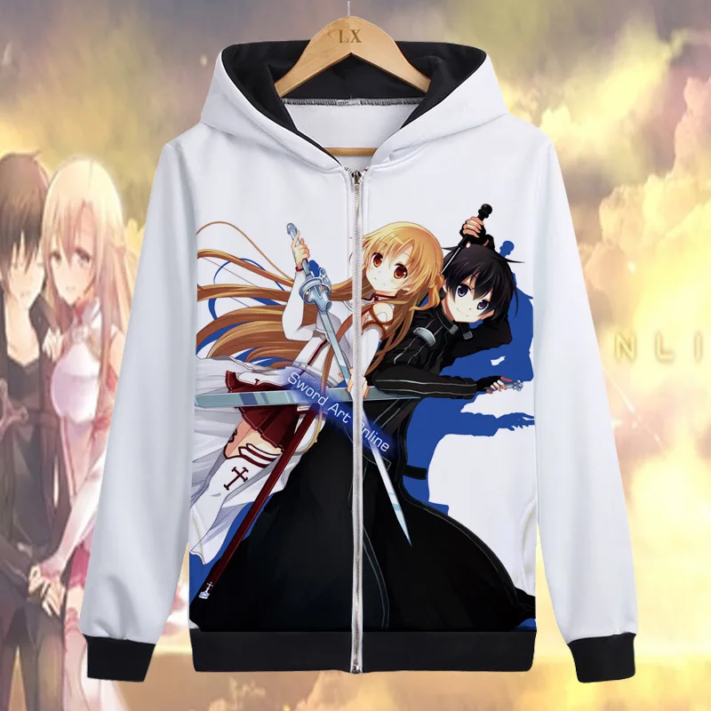 Style12 Аниме Толстовка с капюшоном Sword Art Online Alicization повседневные толстовки на молнии с капюшоном для мальчиков Academy SAO World пальто японский мультфильм - Цвет: Style12