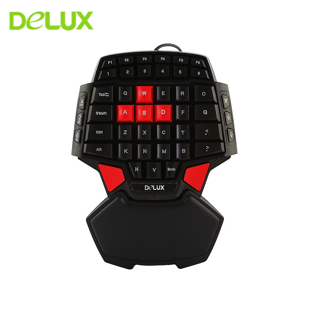 

Delux T9 Professional Gaming Mini One Hand Keyboard Wired Ergonomic Computer Game Keypad For Overwatch Gamer