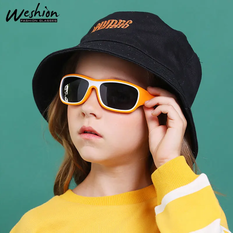 Square Brand Kids Sunglasses Polairzed Children Sun Glasses For Boy Girls Silicone Flexible Frame 3-12 years Child Eyewear UV40