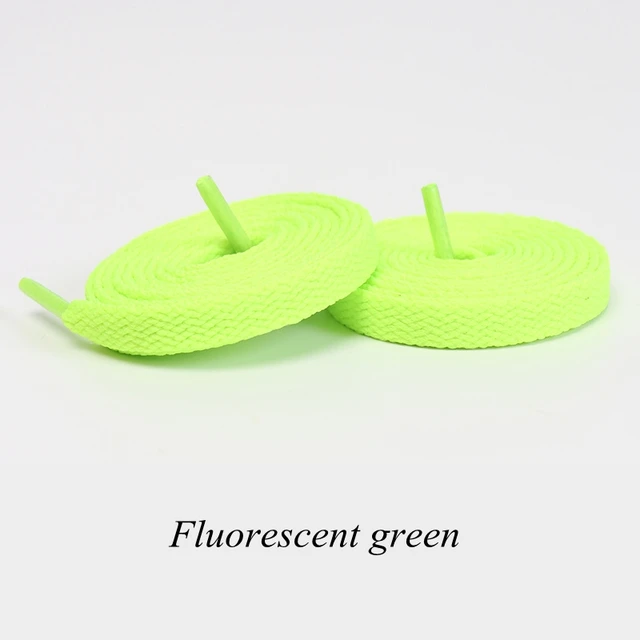 1 Pair Flat Shoelaces Classic Shoe Laces Fit Fashion Solid Sports Shoelace Casual Unisex Shoe Strings Shoe Accessories AF1 Fluorescent green