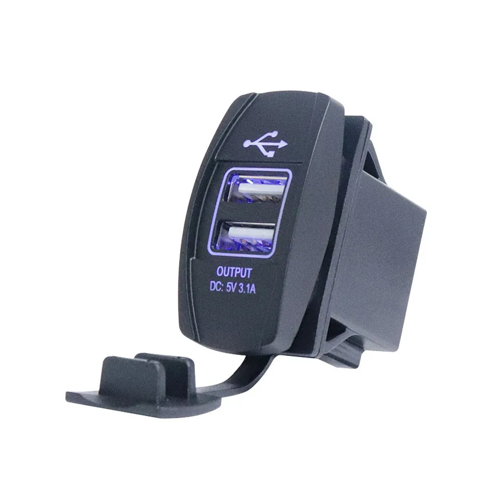 3.1A Автомобильный/мотоциклетный двойной USB разъем зарядного устройства для телефона водонепроницаемый светодиодный чехол уникальный дизайн водонепроницаемый и высокопроизводительный