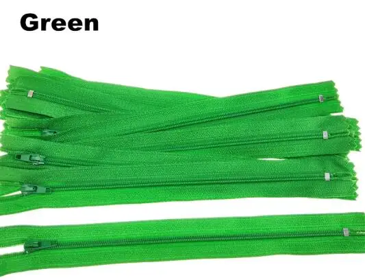 GREEN 10 шт. 15/20/25/30/35/40/45/50/55/60 см нейлоновые молнии портной для брюк Одежда швейные изделия ручной работы DIY аксессуары оптом - Цвет: GREEN