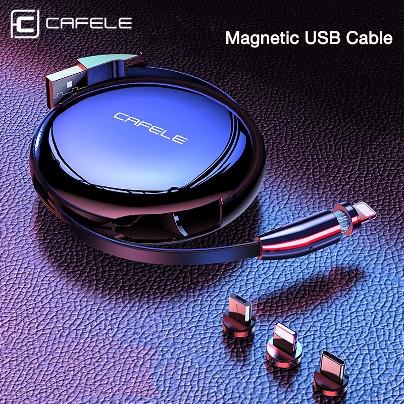 CAFELE 3 в 1 Магнитный USB кабель и Выдвижной зарядный кабель для iPhone быстрое зарядное устройство USB Micro type C кабели для синхронизации данных