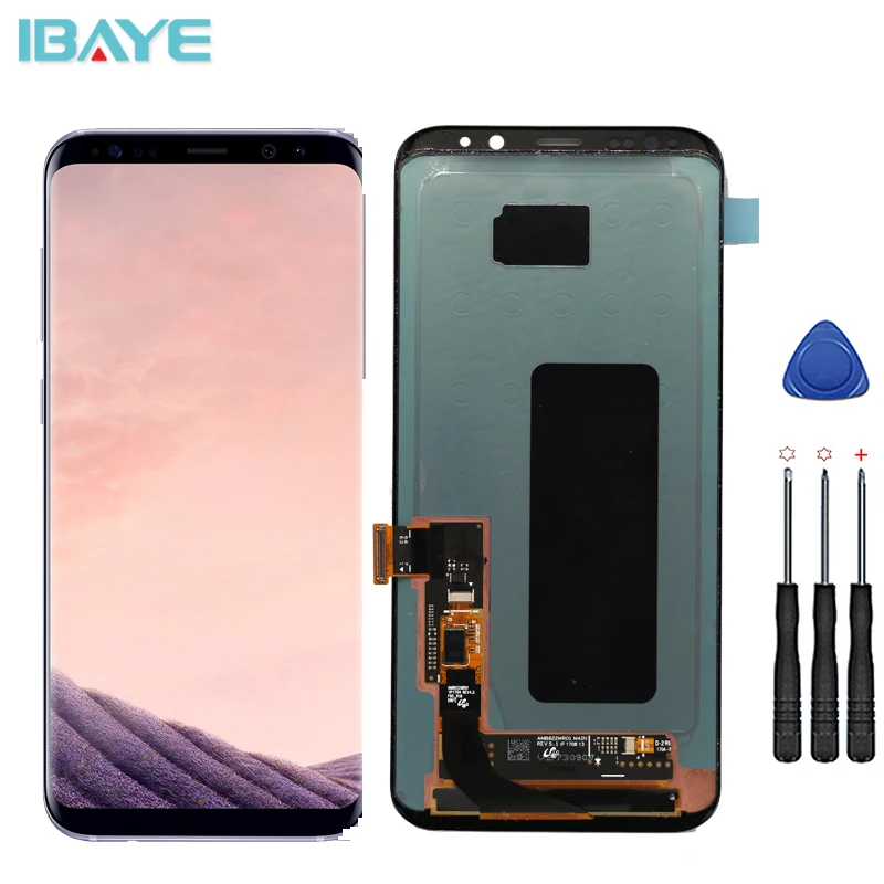 

S8 LCD with Frame Replacement for SAMSUNG Galaxy S8 G950F Display S8 Plus G955F Touch Screen Digitizer + Burn