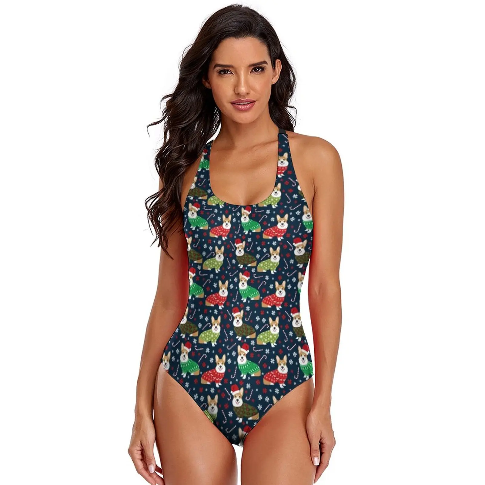

Christmas Swimsuit New One Piece Swimwear Youth Corrective Arena Bathing Suit