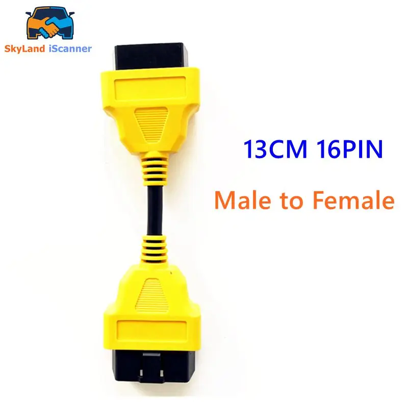 Newest Yellow 13CM OBD2 Extension Cord Male-to-Female Interface Easy to Use 16-PIN OBD 2 Plug Expansion Adapter Best Quality | Автомобили
