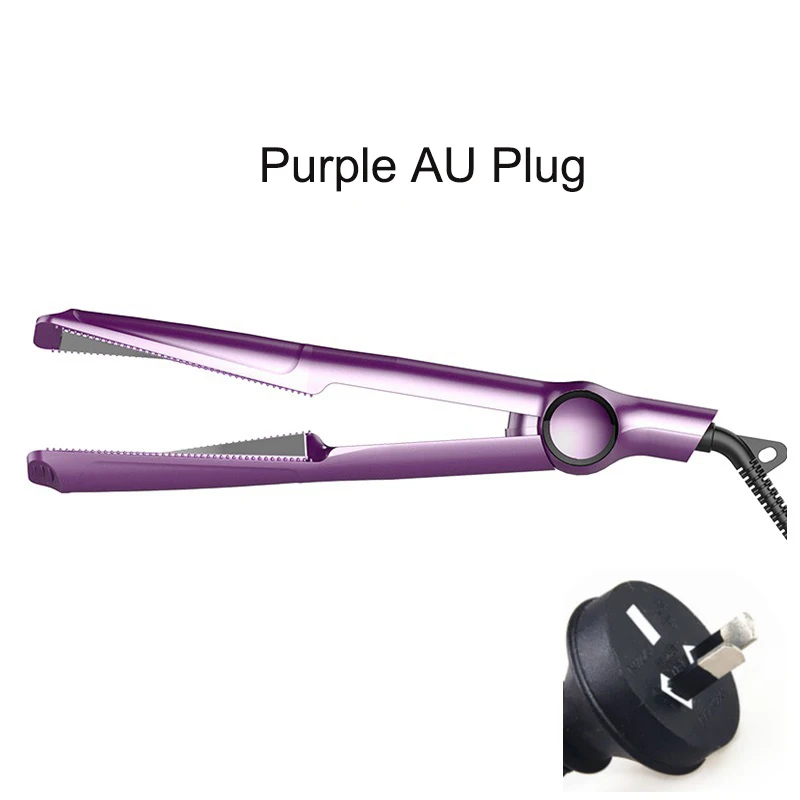 Purple AU Plug 2 в 1 спиральный выпрямитель для волос, утюги для завивки волос, палочка, профессиональный электрический выпрямитель, щипцы для завивки, инструмент для укладки - Цвет: Purple AU Plug