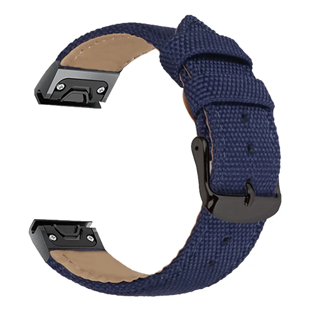 Быстросъемный сменный ремешок для часов Garmin Fenix6S PRO Wriststrap 20 мм 22 мм 26 мм хлопковый спортивный ремешок для часов Garmin fenix 6X - Цвет: Dark Blue