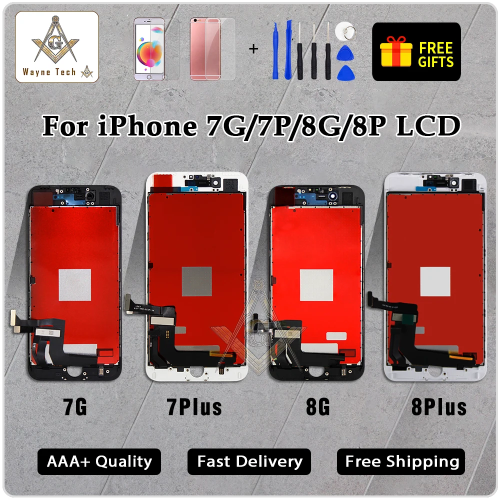 Дисплей AAA 100% 3D сенсорный экран для iPhone 7 7P 8G 8P сменный с дигитайзером в сборе