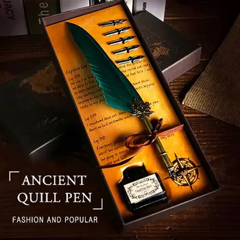 

Feather Dip Pen Retro Classical Without Ink Dipped in Water Boys and Girls Accessories Quill Pen Gift Boxes Christmas Desktop