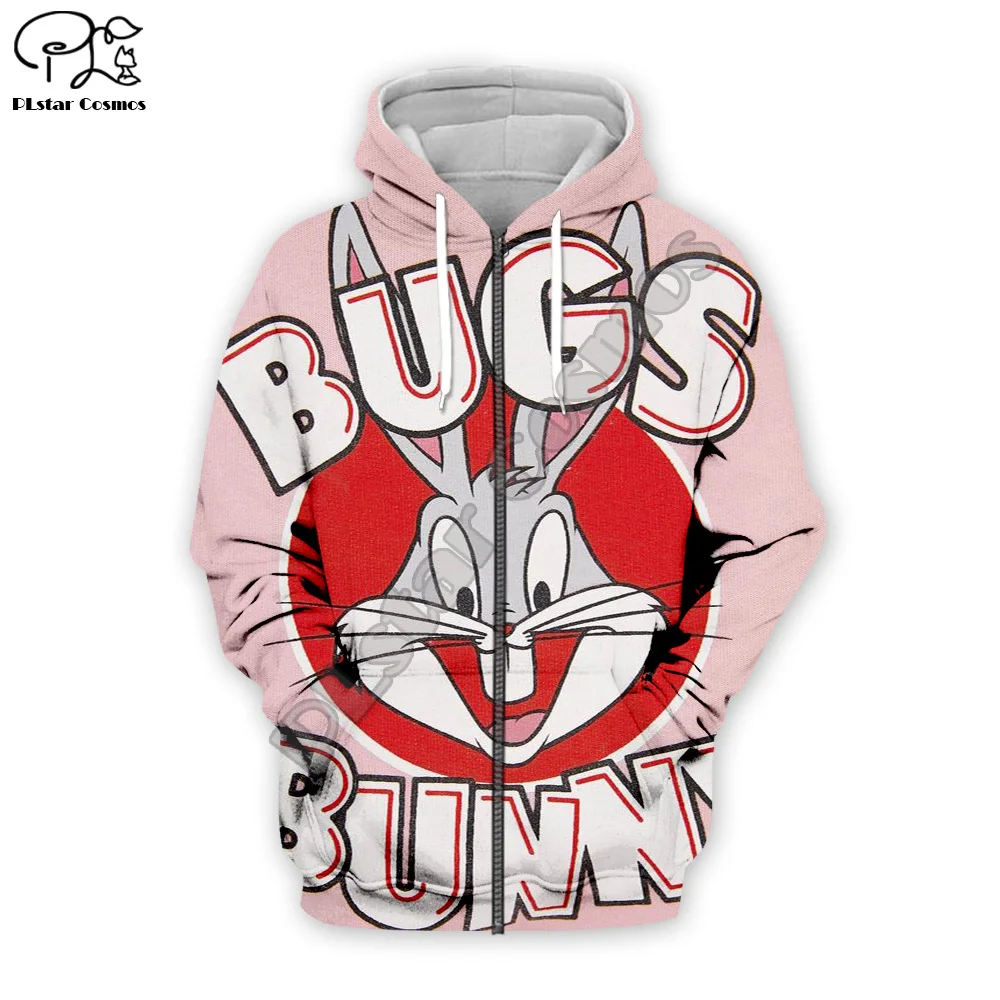 Zip hoodies PLstar космос, с рисунком «Багз Банни красочные костюм с детскими рисунками Перевозка груза падения Harajuku 3dprint толстовки/Толстовка/куртка/Для мужчин/Для женщин S-6 - Цвет: Zip hoodies