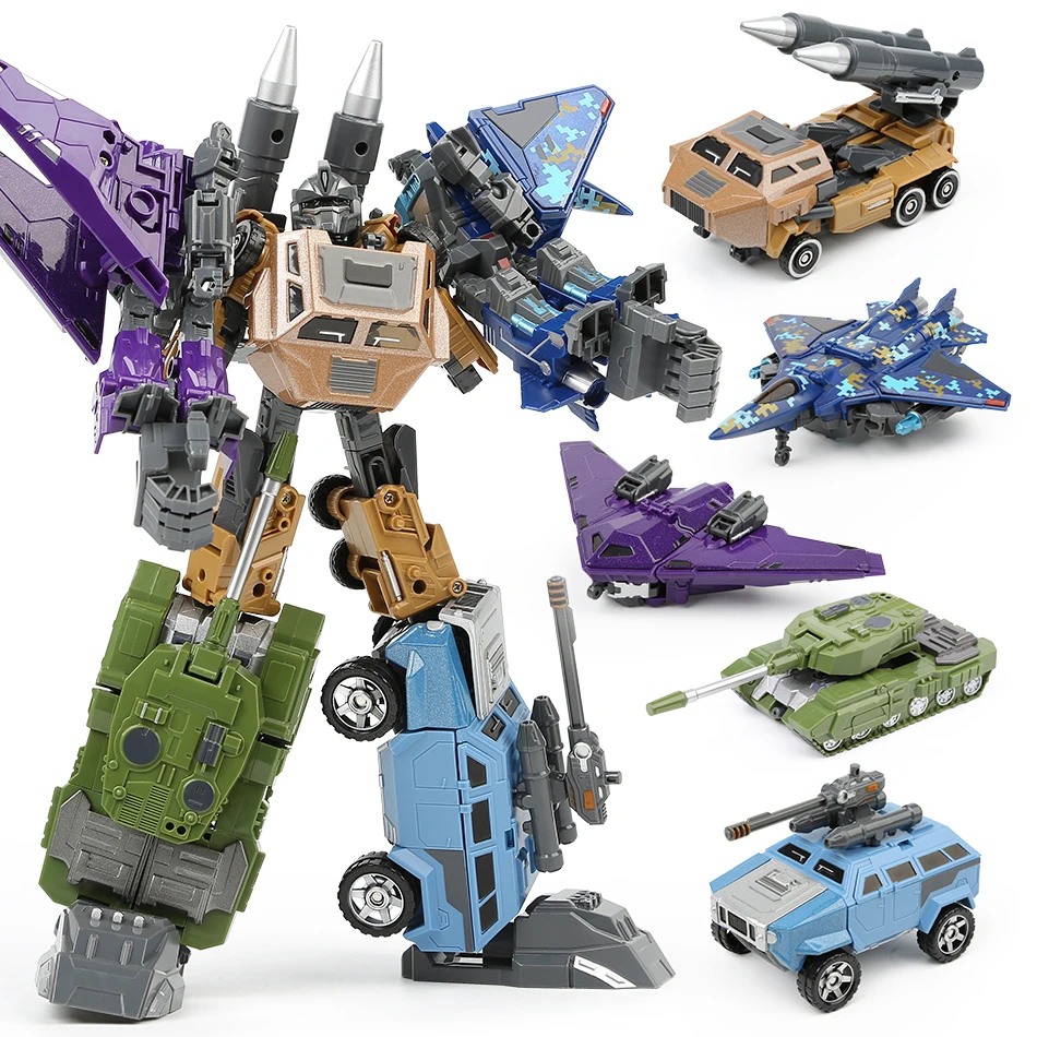 Фигурки роботов трансформации металлический сплав Военный танк самолет