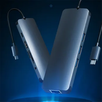 

Docking Station for Macbook/Pro/Air/ For ipad pro HP Laptop Adapter 9 In 1 USB-C Type C Dock Computer