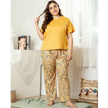 

3XL 4XL Plus Size Summer Women Loungewear Pajamas Nice Good Quality Pajama Sets Casual Soft Pijama Cute Homewear Sleepwear