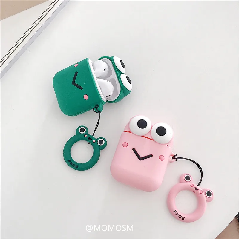 Мягкий силиконовый чехол для наушников для Apple AirPods Frog 3D милый Bluetooth беспроводной чехол для наушников противоударный 1 2 Чехол для зарядного устройства