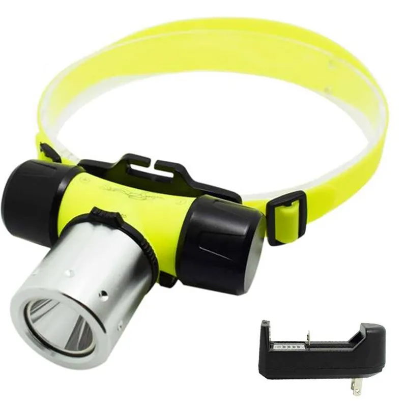 C Headlamp Charger Подводный 60 м Дайвинг налобный фонарь 1000 люмен XML T6 для дайвинга супер яркий водонепроницаемый 3 режима Головной фонарь для плавания - Испускаемый цвет: C Headlamp Charger