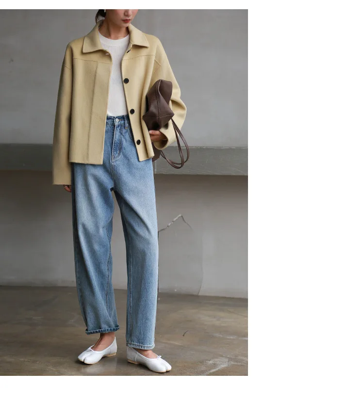 Mulan Autumn And Winter New Style Double-faced Woolen Goods Cashmere Wool Coat Short-height Wool Overcoat Short 6732