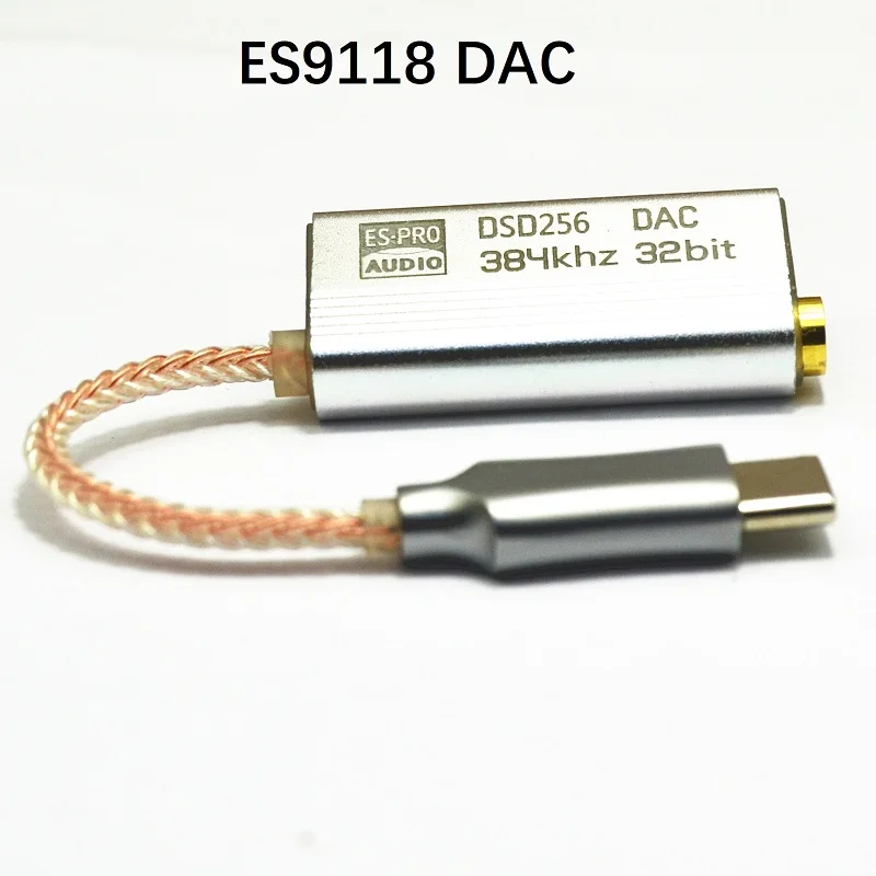 USB Type C To 3 5mm Jack Audio Adapter Portable HIFI Digital DAC Headphone Amplifier Decoder For Andoid Huawei Win10 Ipad ES9118