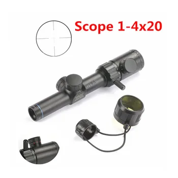 

Scope Sight 1-4x20 Rifle Scope Red Green illumination Range Finder Reticle BDC Air Rifle Optical Sight Mira Airsoft