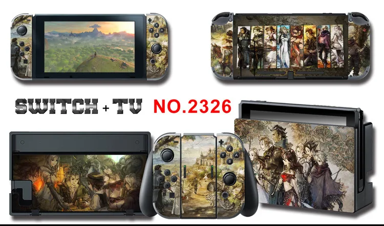 1set New Cute Anime Full Body Sticker for NS Switch Protective Cover Skin Colorful Art for Game Console Joy-Con Controller Decor