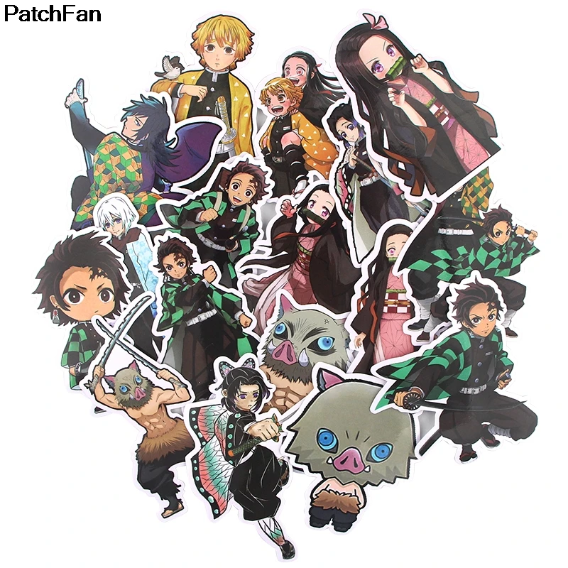 Patchfan 17 шт. kimetsu no yaiba ПВХ водонепроницаемые наклейки для скрапбукинга DIY багаж скейтборд ноутбук велосипед стены гитары A2627
