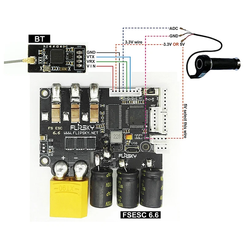 Беспроводной модуль Bt 2,4G на основе проекта Nrf51_Vesc для Vesc6 Esc