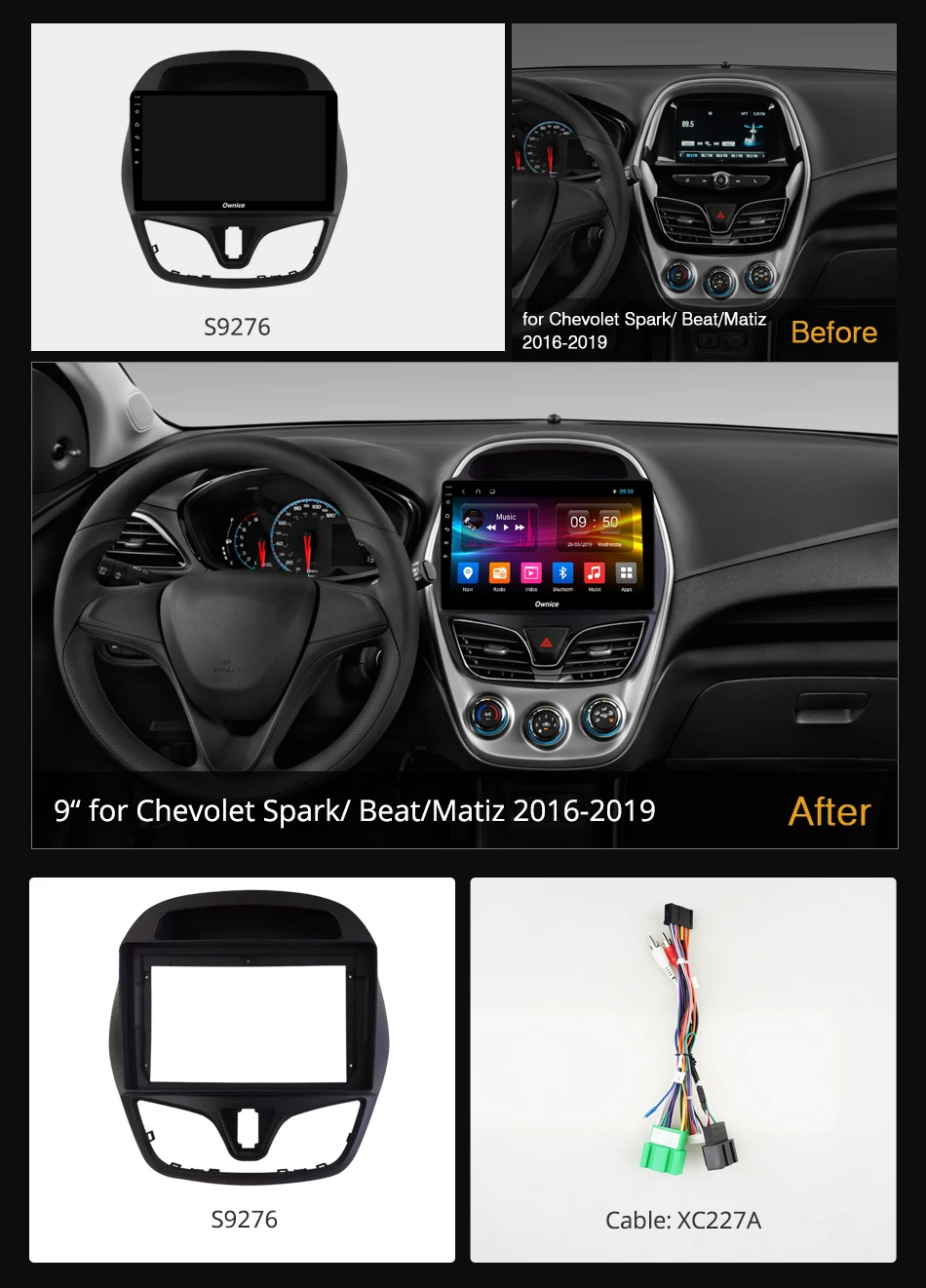 360°Pano ram ic Android 9,0 4G ram+ 64G rom gps Auto CarPlay SPDIF DSP Автомобильный плеер для Chevrolet Spark Beat Matiz- радио