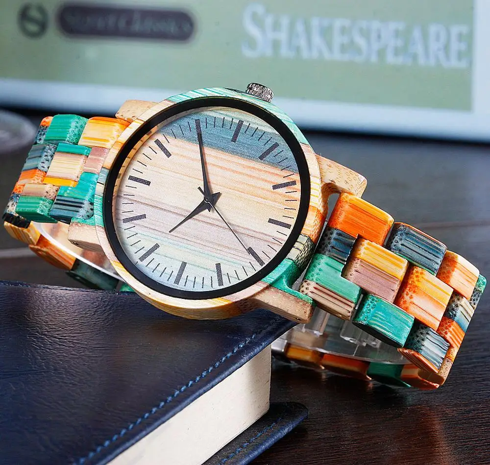 

QW Sports Montre Bambu Dama Madera Relojes De Mujer Bamboo Wristwatches Lady Women Custom Logo Wood Watch