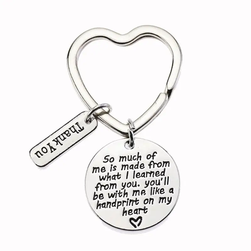3pcs Keychains Exquisite Decorative Simple Creative Letter Keychain Bag Pendant Key Holder Keyring for Teacher