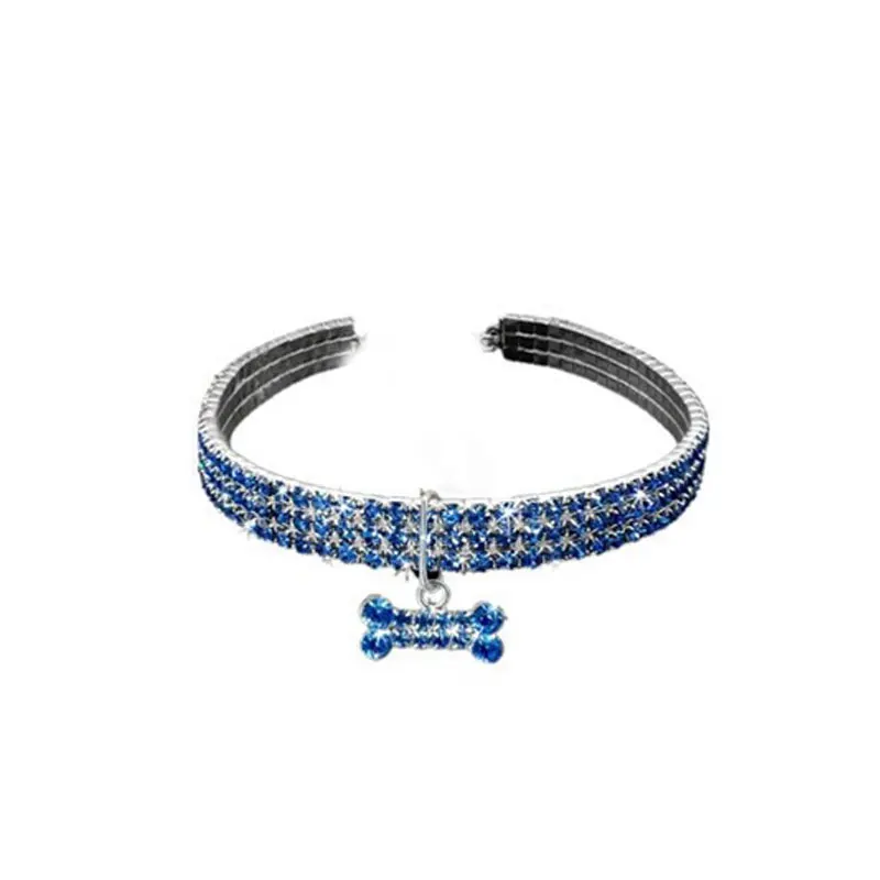 03 Blinging Стразы ожерелье ошейник для собак ювелирный кулон декор для питомца щенка все сезоны маленький питомец Регулируемый ошейник - Цвет: 03
