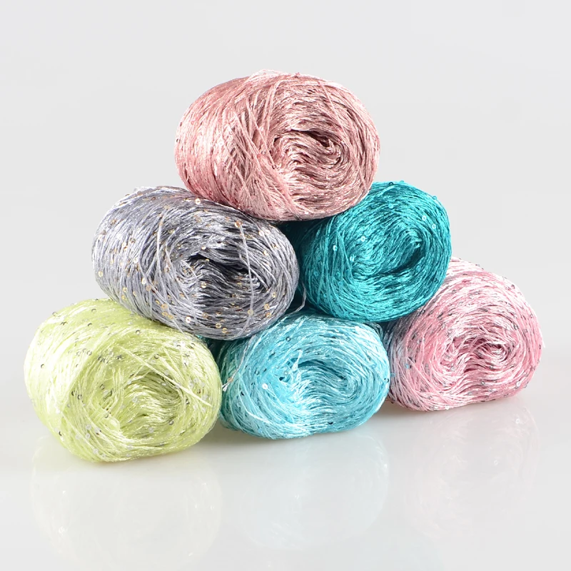 100 г/шарик пряжа с блестками для вязания блестки ледяной шелк мерсеризованная
