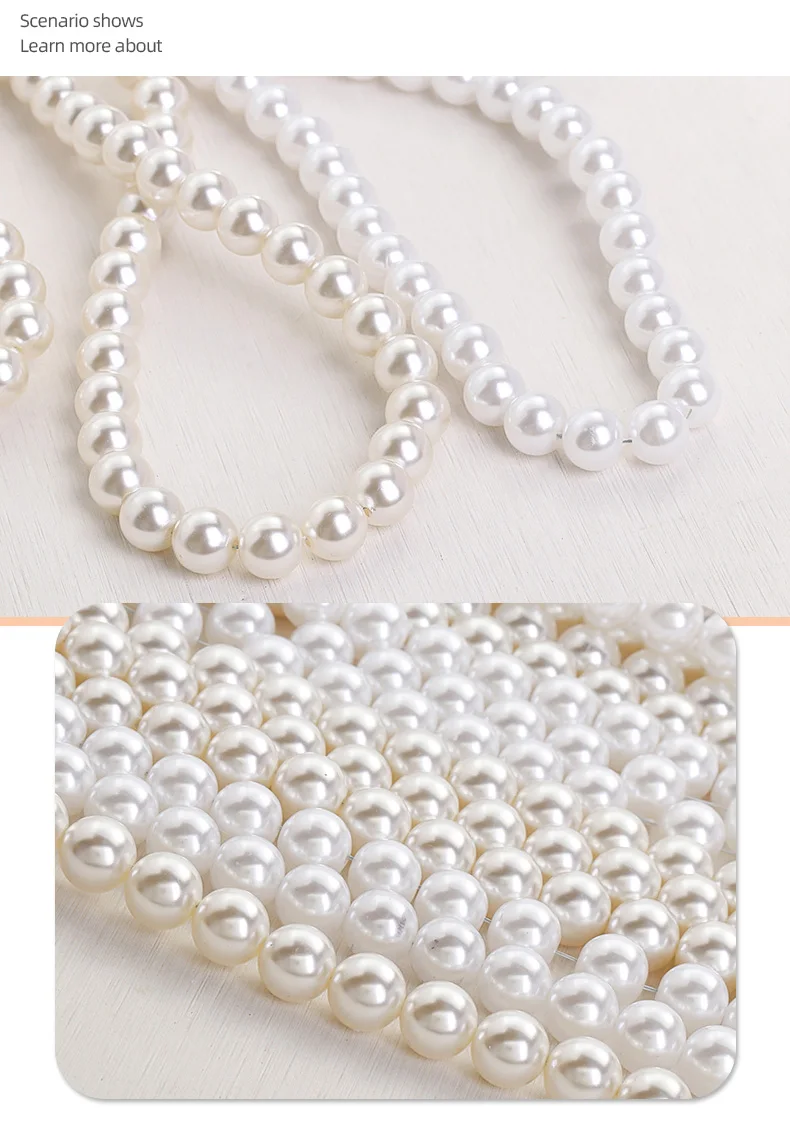 XiChuan 3/4/5/6/8/10mm Pearl High Quality ABS Beads Necklace Earring Pearl Diy Jewelry Accessories Loose Pearl for Needlework