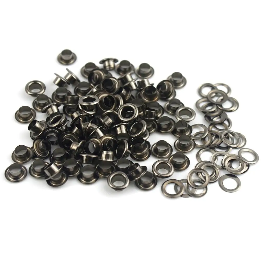 100sets 3.5mm Brass Eyelet with Washer Leather Craft Repair Grommet Round Eye Rings For Shoes Bag Clothing Leather Belt Hat