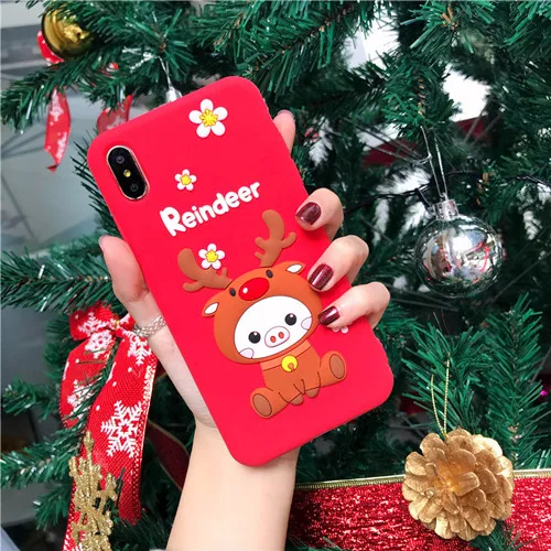 Новое поступление Веселый Чехол для телефона с рождественским рисунком для iPhone 6 7 8 plus x xs xr рельеф Санта Клауса матовая Праздничная мягкая Задняя накладка чехла из ТПУ - Цвет: For iphone XR