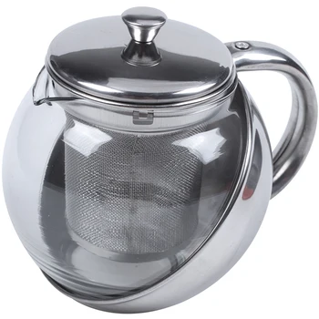 

Stainless Steel Glass Faced Modern Teapot Herbal + Tea Leaf Infuser 500ml