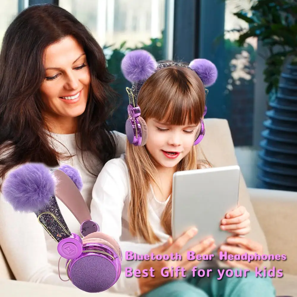 Bluetooth Cute Kids Wireless Headphone with Microphone 3 5mm Music Stereo Earphone for Computer Mobile Phone Headphones