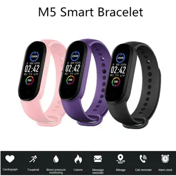 

M5 Smart Sport Band Fitness Tracker Pedometer Heart Rate Blood Pressure Monitor Bluetooth Smartband Bracelets Men Women