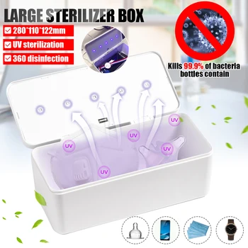 

5V UV Light Phone Sterilizer Box Jewelry Phones Mask Key Watch Cleaner Personal Sanitizer Disinfection Cabinet Esterilizador