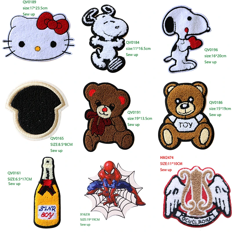 Cartoon Decorative Patch Bear Cat Snoopy Icon Towel Embroidered Applique Patches For Diy Iron On Badges On Clothes Backpack Badges Aliexpress