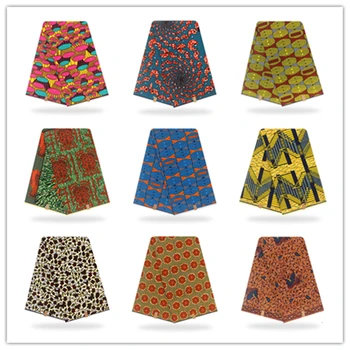 

100% Cotton African Printed Real Wax Fabric 6Yards High quality Ankara Nigerian Veritable Wax Cloth Fabric DIY Sewing