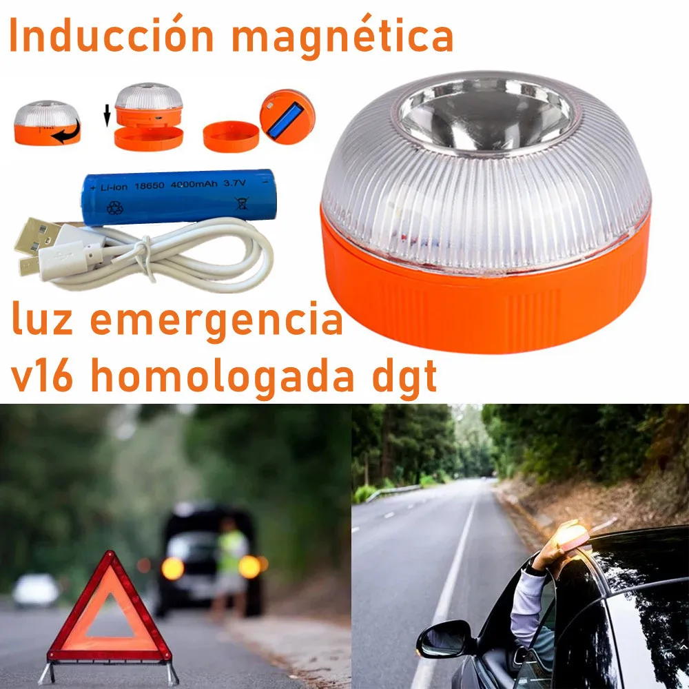 Emergency Light v16 Homologated dgt Approved Car Beacon Rechargeable Magnetic Induction Strobe | Автомобили и мотоциклы