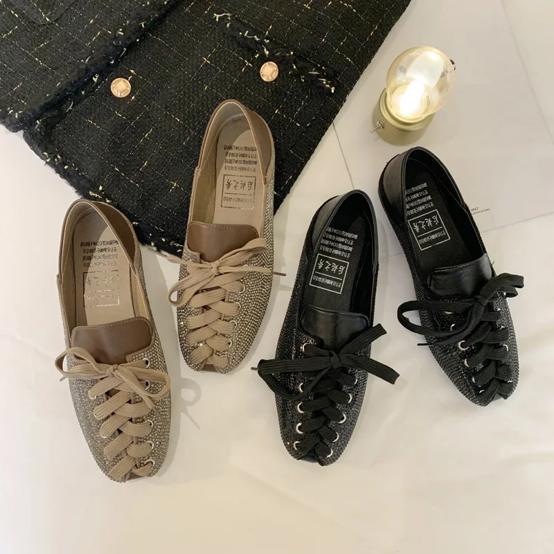 

Shoes Woman 2020 Square Toe Designer Brand Luxury Women Female Footwear Slip-on Women's Moccasins Casual Sneaker Shallow Mouth