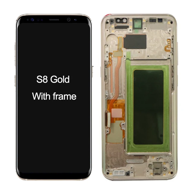 S8 Gold With Frame AMOLED ЖК-дисплей для samsung Galaxy S8 S8 Plus ЖК-дисплей G950 G950F G955 G955F ЖК-дисплей сенсорный экран оцифровать с рамкой - Цвет: S8 Gold With Frame