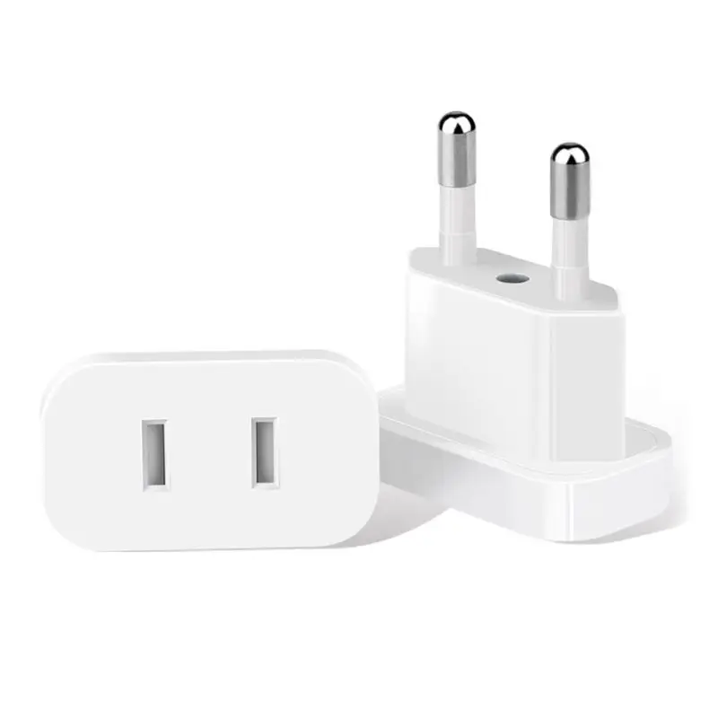 4MM US Jack to EU Plug Outlet Travel Charger Power Socket Adapter USA to Europe European Regulation Charging Converter Plug