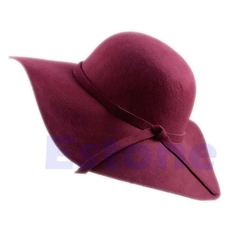 Femme Doux фетровая шляпа, большой борд Nœud Chapeau Дыня Casquette LX9E