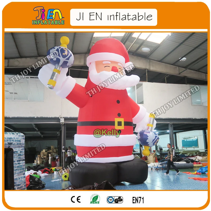 6 м надувная модель Санта Клауса для Рождественского украшения бесплатная