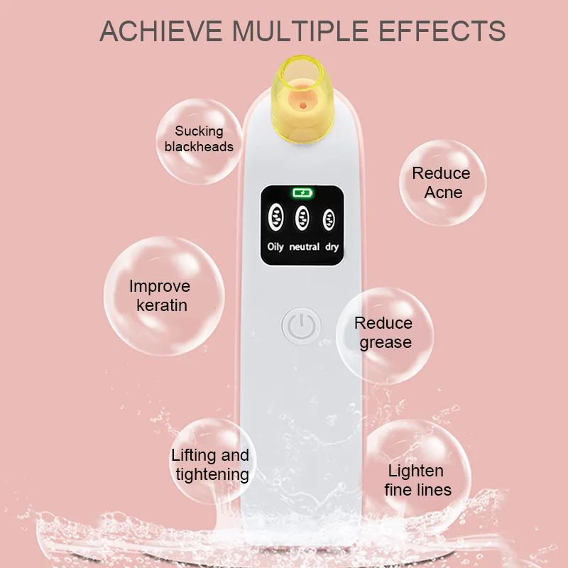 Acne Pimple Removal Blackhead Cleaner Facial Cleaning Machine Pore Cleaner Fast Effective Vacuum Suction ABS for Vibration