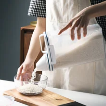 Ящик для хранения продуктов, кухонный прозрачный зернистый герметичный резервуар для хранения, японская пластиковая банка для хранения с мерной крышкой, бытовой набор